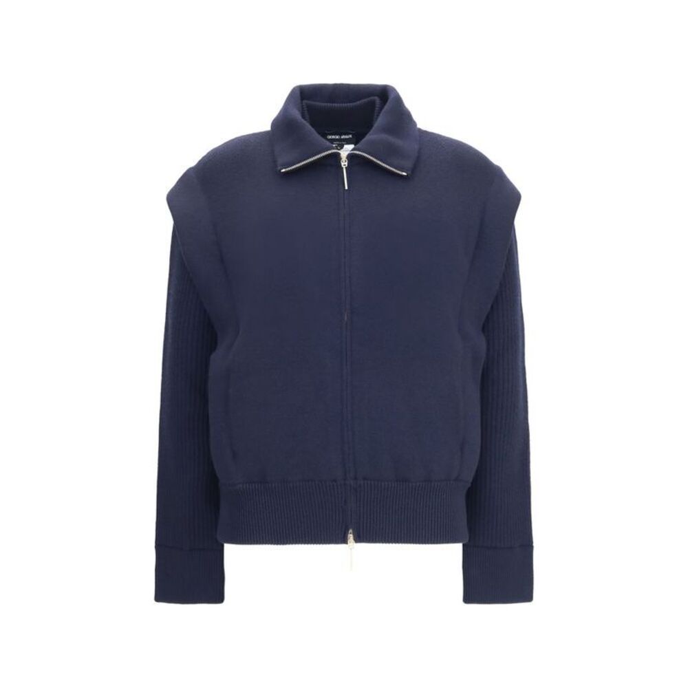 Giorgio Armani Blue Wool Oves Aries Women's Bomber